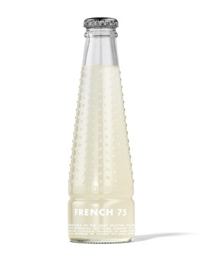 Everleigh Bottling Co的法国75闪碎的鸡尾酒特色,包括杜松子酒,柠檬和起泡酒。