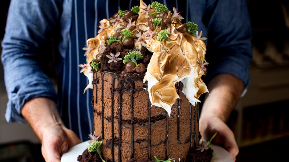 Andy Bowdy的Choc-Fudge和Milo Mousse Jasper Cake。