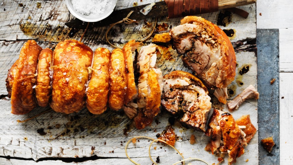 脆皮皮上的porchetta  - 只是不敢形容它作为脆皮。