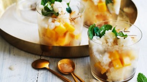 岛上度假甜点：芒果与lychee Granita。