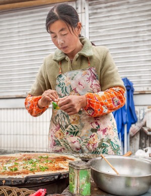 Jianbing可口的法式薄饼。