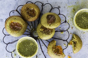 Matcha Marmalade thumbprint bancuits aka果酱滴。