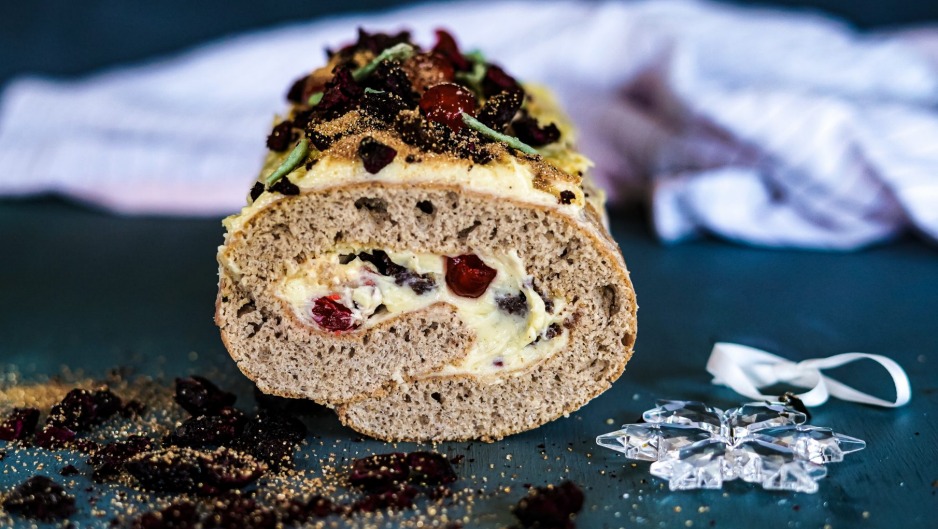 roulade上的圣诞节旋转。