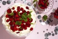 以果冻为中心的Pavlova。