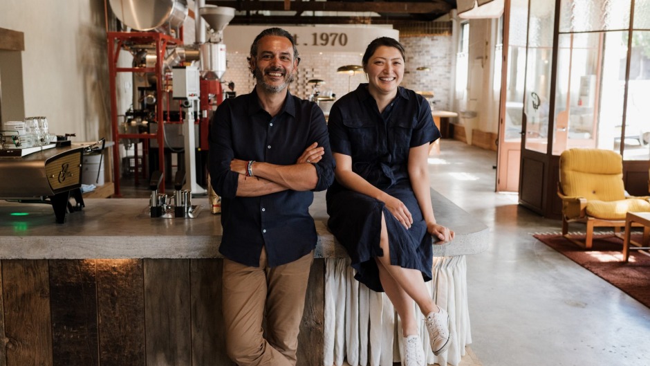 Genovese Coffee House的Adam Genovese和Jennifer Kim。