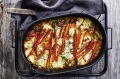 糖胡萝卜和山羊奶酪菜肉馅煎蛋饼。